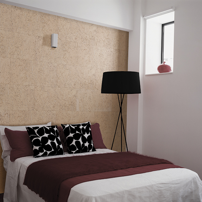 Пробковая стеновая панель Wicanders Dekwall Ambiance Stone Art Pearl TA23001 600×300×3 фото в интерьере